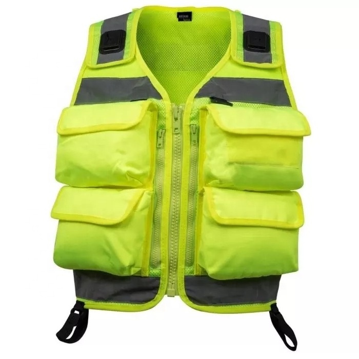 AMBULANCE Tactical Custom Logo Security High Visibility Reflective Para Medical Vest Multifunctional Storage Pockets safety vest