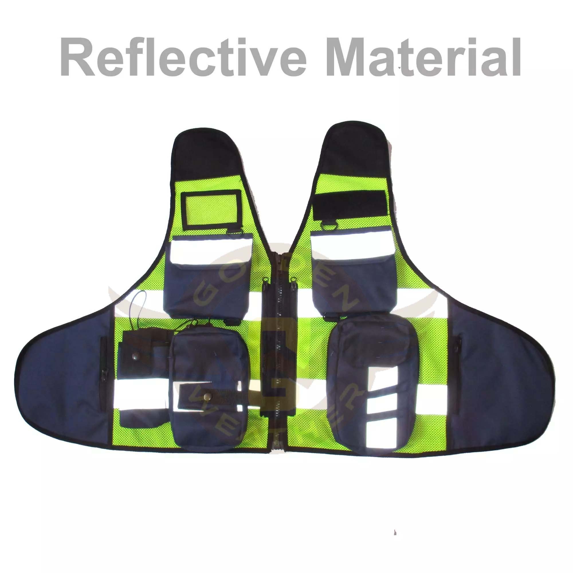 Customized Logo Medical Safety Vest with Reflective Material Pro Quality Polyester Multi-Pocket Security Tactical Vest