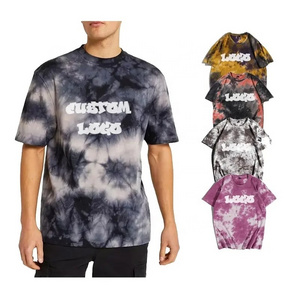 Unisex Streetwear Wholesale T-shirt Printing Multi Color Tie Dye Men 100% Cotton Custom Logo Tie Dye Hip Hop T Shirts