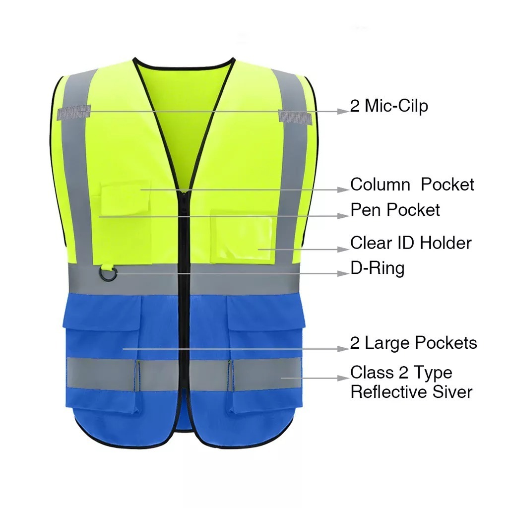 Hi viz reflective safety vest logo front construction traffic bicycle sport safety vest for worker bike safety vest