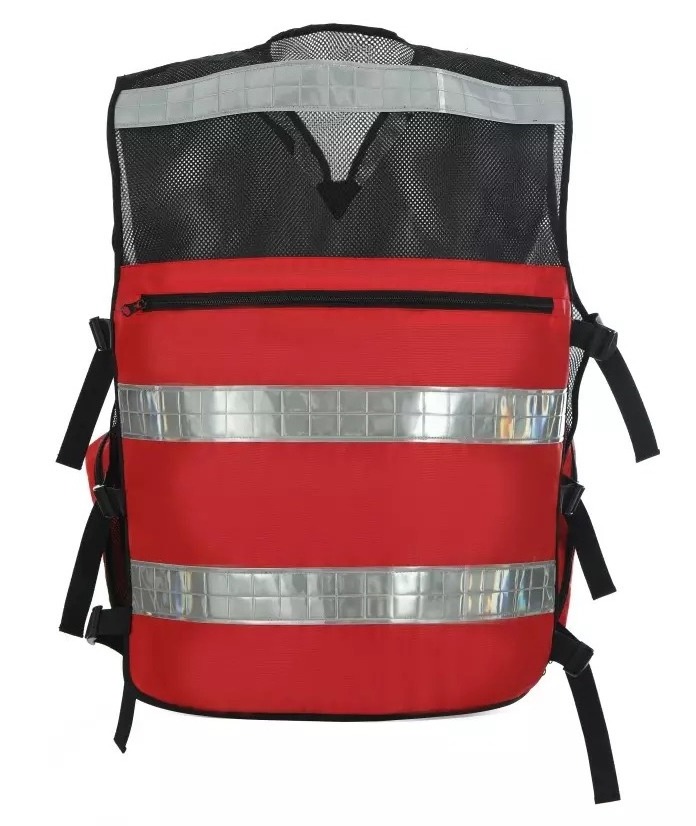 Customized design Red First Aid Response Hi Visibility Paramedic Ambulance Rescue Mesh Reflective Safety Vest