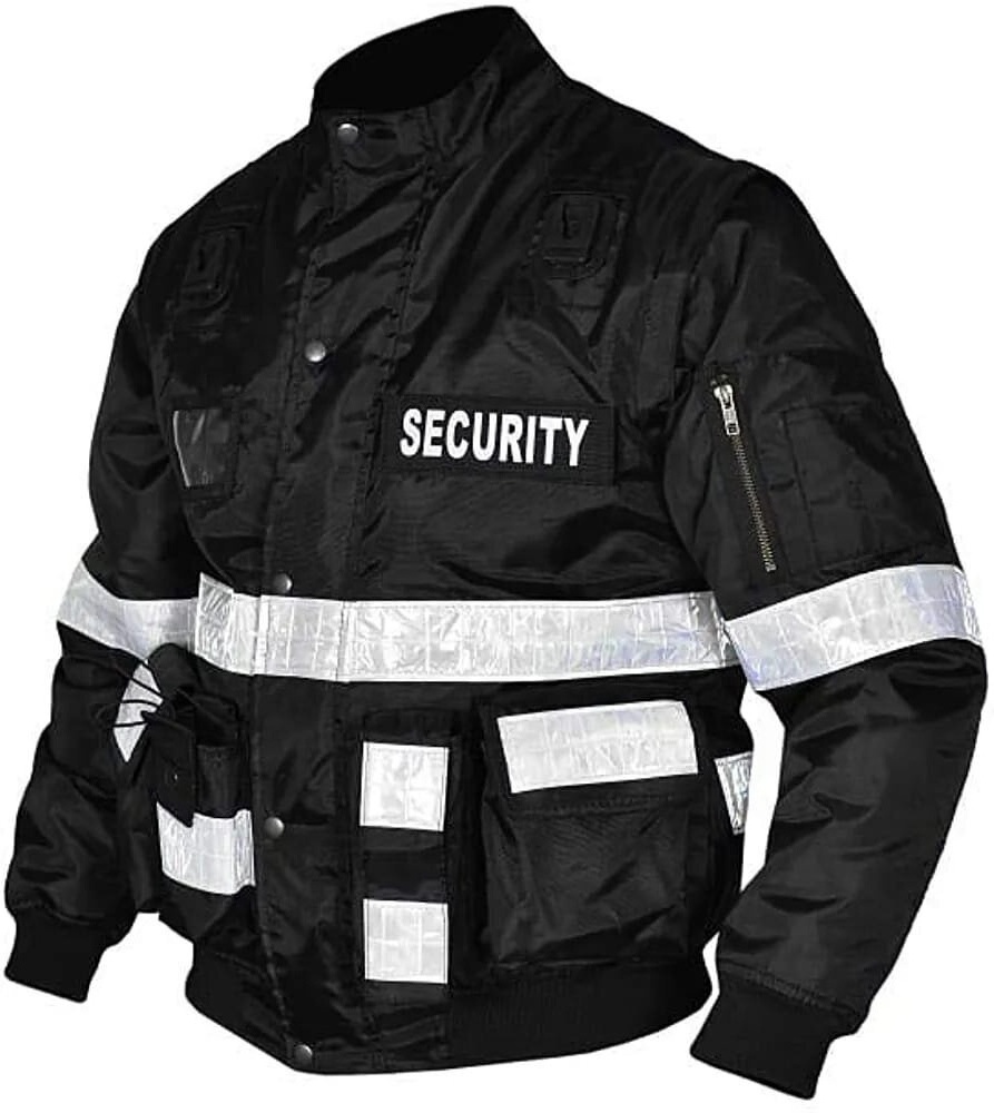 Hi Vis Reflective Bomber Parka Jacket and Vest safety clothing Workwear Coat security guard clothes winter security jacket