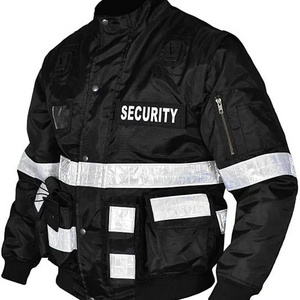 Hi Vis Reflective Bomber Parka Jacket and Vest safety clothing Workwear Coat security guard clothes winter security jacket