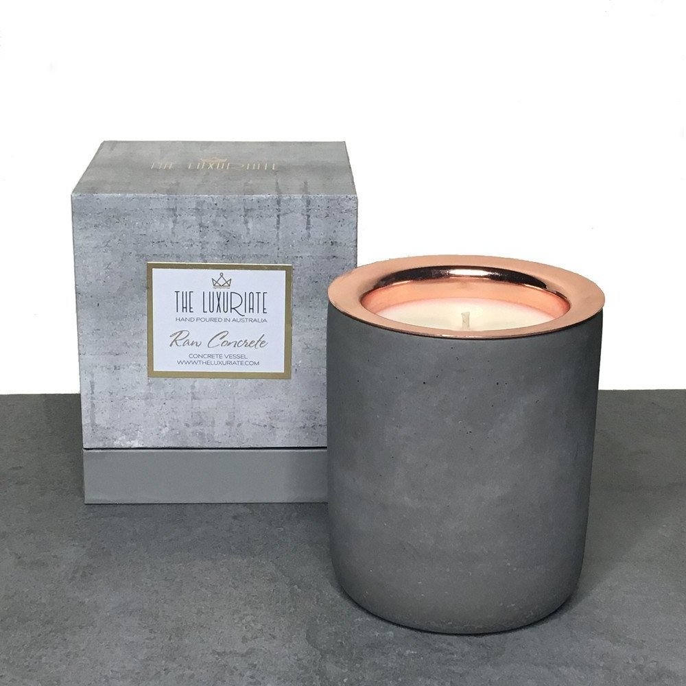 CONCRETE ROSE GOLD Candle Jar with High Quality Soy Wax Candle