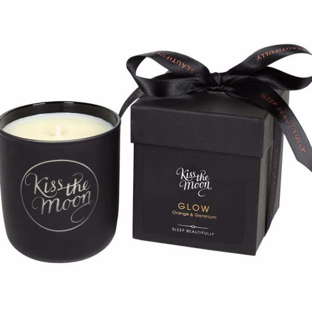 Personalize Scented Candle in Black Glass Holder with Gift Box