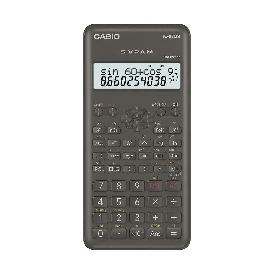 Ca sio Fx-82Ms 2Nd Gen Non-Programmable Scientific Calculator 240 Functions And 2-Line Display Black For Students At Good Price