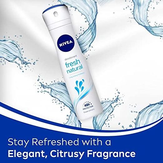 Nivea For Women Fresh Natural Deodorant 150Ml For Long Lasting Freshness For Female With Ocean Extract