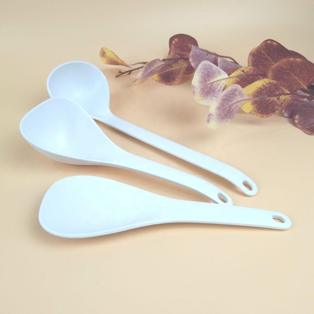 3Pcs Tableware Kitchen Cooking Tool Eco-friendly Utensil Melamine Rice Ladle Long Handle Soup Spoon Meal Dinner Scoop Set