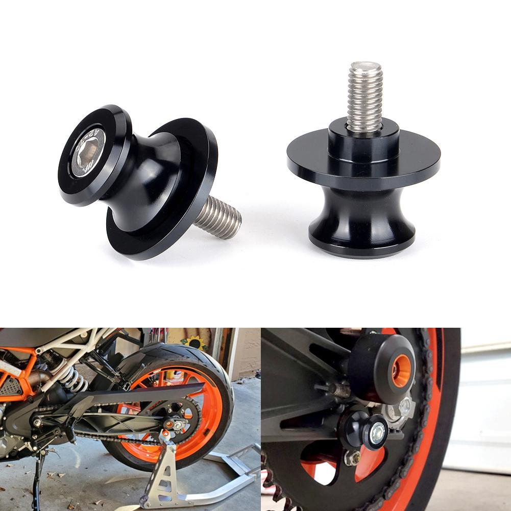 Custom Text Black 8MM Motorcycle CNC Swingarm Spools Slider Stand Screws Accessories For Kawasaki Z800 Z900 BMW Honda Suzuki