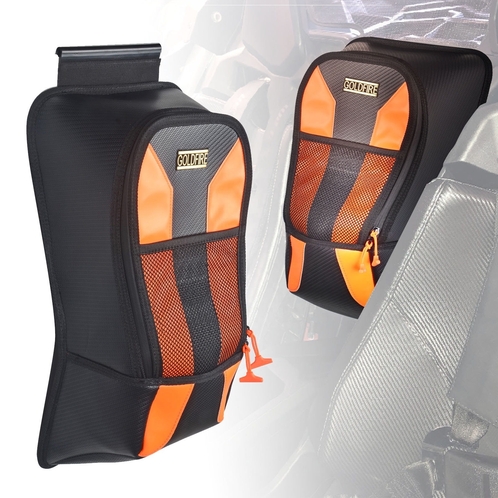 Goldfire Maverick X3 Accessories Center Seat Storage Bag Fit For Can Am Maverick X3 MAX Turbo RR 2017-2020 (Orange)