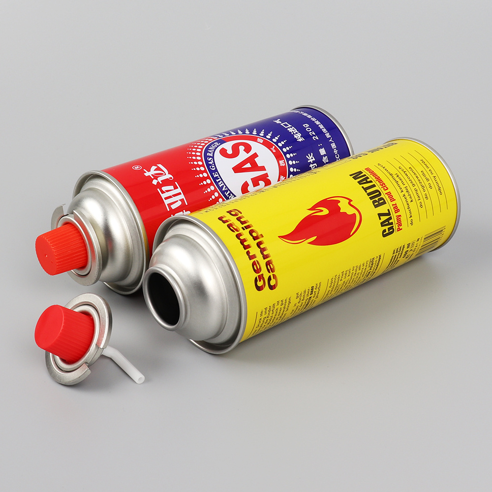 Butane Gas Cartridge Aerosol Straight Can with Gas Valve