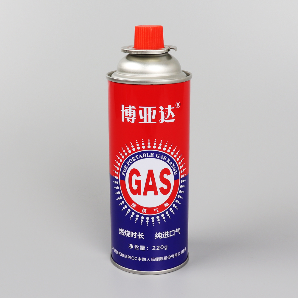 Butane Gas Cartridge Aerosol Straight Can with Gas Valve