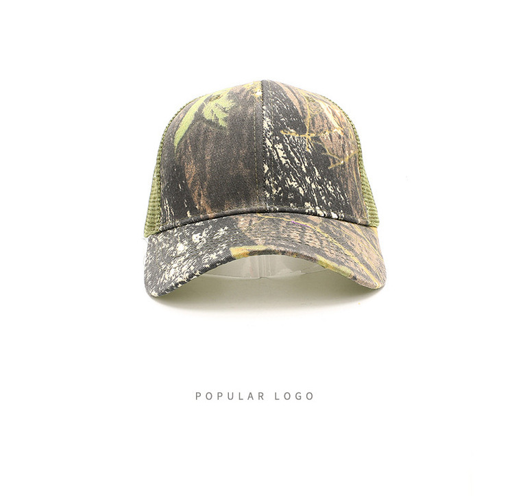 Oem Factory Custom Cotton Twill Blank Plain Camo Mesh Snap Back Outdoor Camouflage Sports Trucker Cap Hat