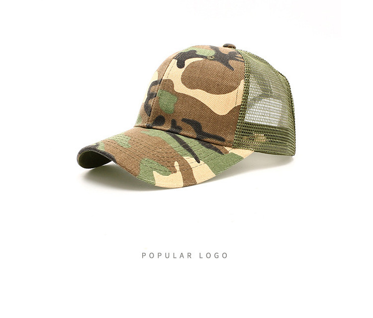 Oem Factory Custom Cotton Twill Blank Plain Camo Mesh Snap Back Outdoor Camouflage Sports Trucker Cap Hat