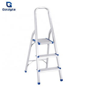 Goldgile 3 step aluminum telescopic step household ladder with EN131