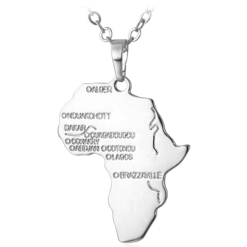 titanium steel jewelry country map necklaces African map shaped 18k gold necklace africa shaped jewellery