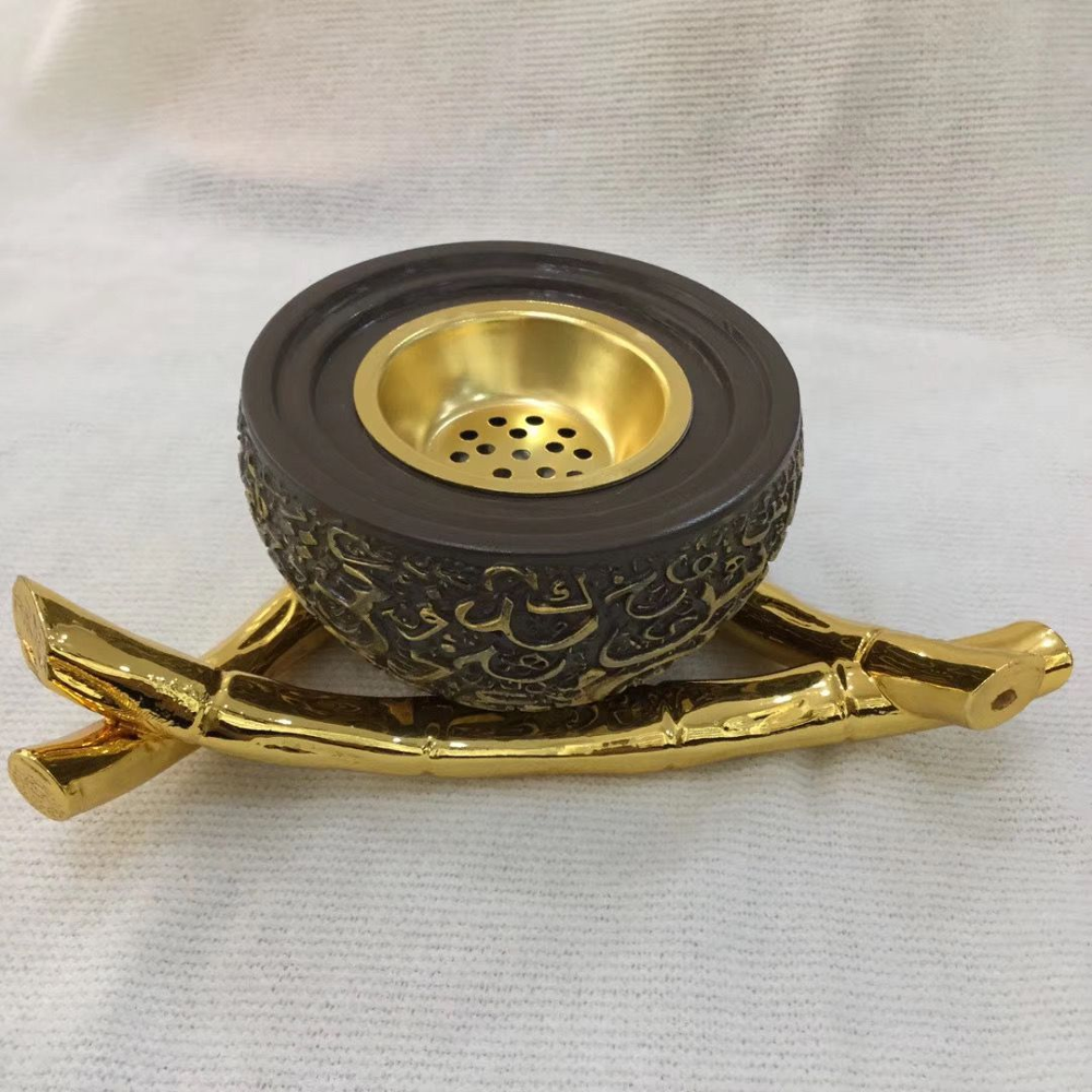 bowl shape gold color white color resin incense burner censer box for charcoal at home as home gifts beautiful deco