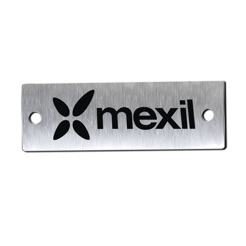 Private label, Sticker etching stainless steel chrome letter matt background with adhesive sticker for outdoor use