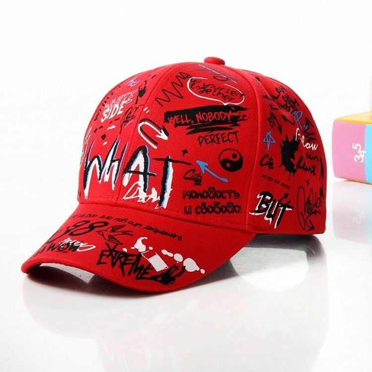 Spring Graffiti Alphabet Printed Baseball Cap Male Sunscreen Sunshade Cap Outdoor Children's Parent-Child