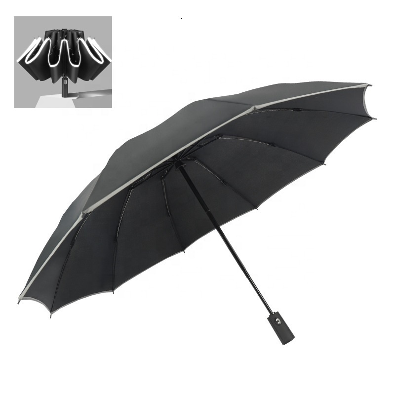 Automatic Folding Inverted Umbrella Custom Reflective Inverted Umbrella Compact Windproof Led Reverse Umbrella