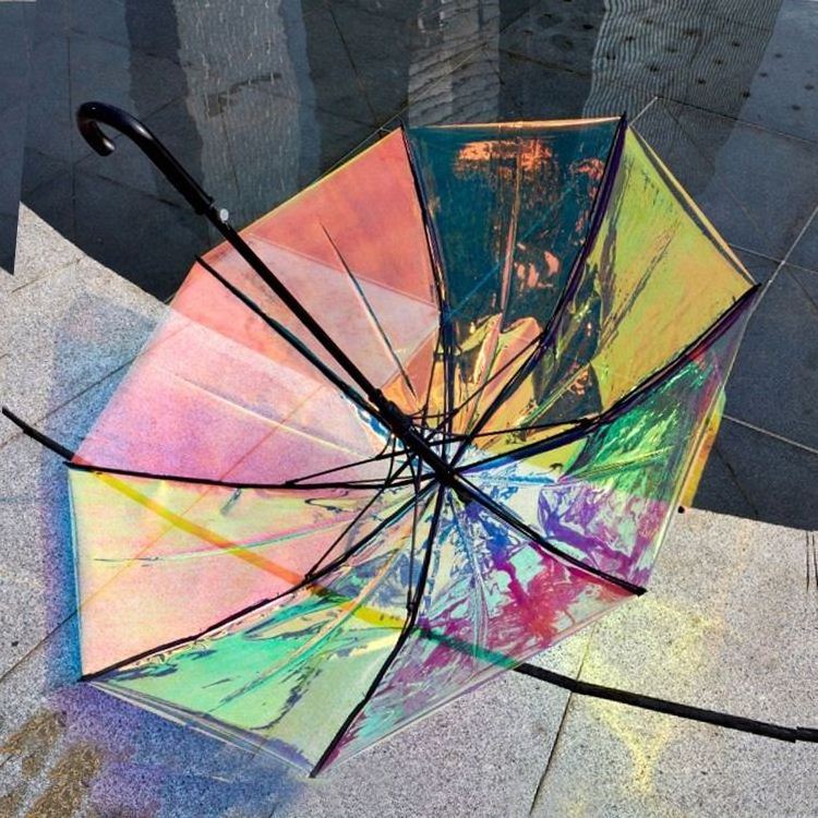 23inch Colorful Transparent Hologram Umbrella