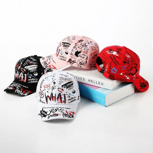 Spring Graffiti Alphabet Printed Baseball Cap Male Sunscreen Sunshade Cap Outdoor Children's Parent-Child