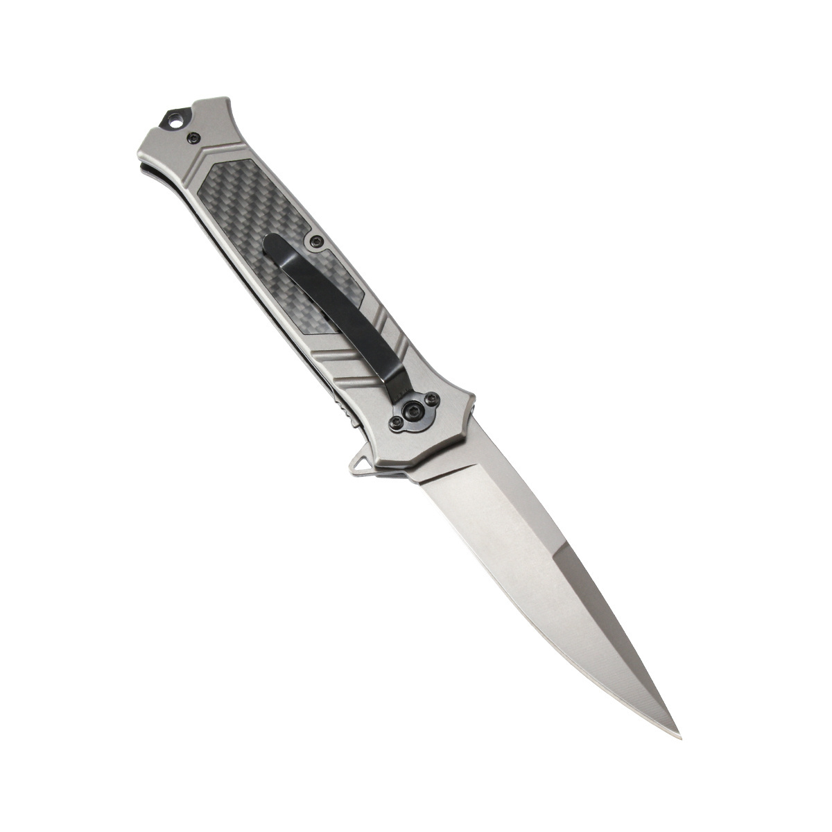 BR F129 Carbon Fiber Handle With Titanium Finish Camping Outdoor Edc Pocket Folding Knife