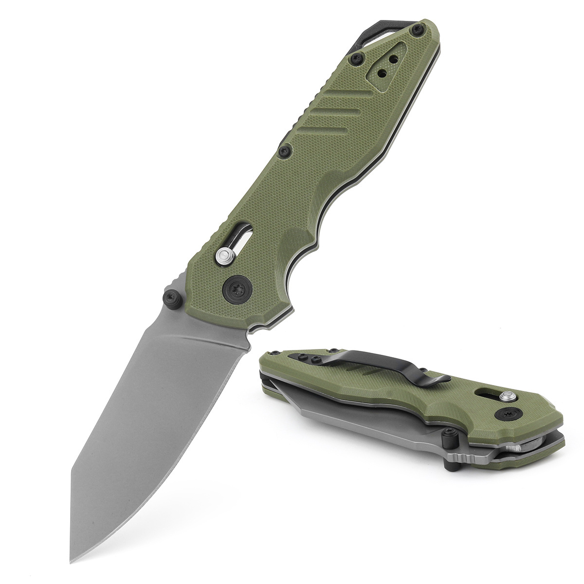 AK-3161G AXIS Lock Knife Stainless Steel Blade Pocket Knife Folding Sword Knife With Green Handle