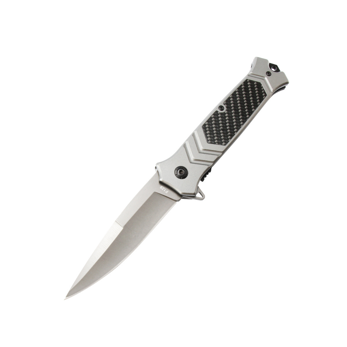 BR F129 Carbon Fiber Handle With Titanium Finish Camping Outdoor Edc Pocket Folding Knife