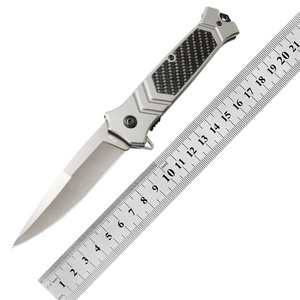 BR F129 Carbon Fiber Handle With Titanium Finish Camping Outdoor Edc Pocket Folding Knife