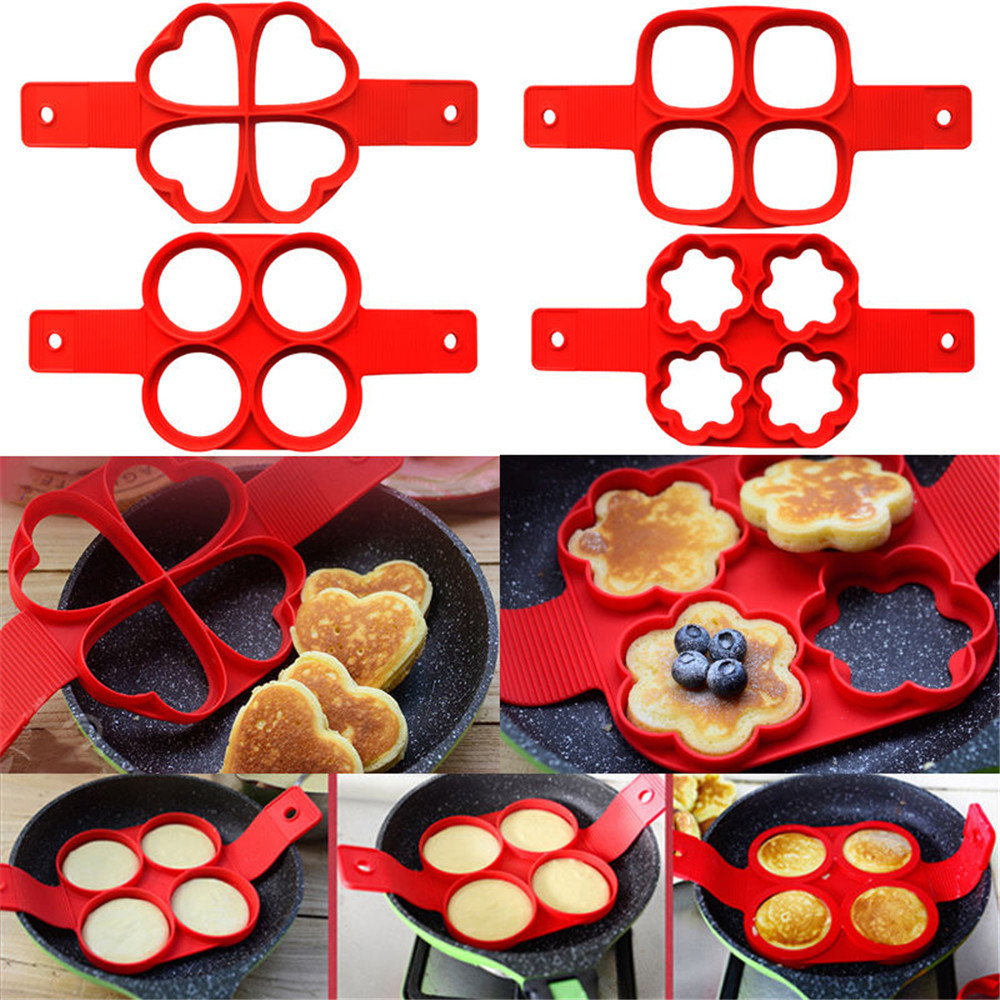 Silicone Non Stick Fantastic Egg Pancake Maker Ring Kitchen Baking Omelet Moulds Flip cooker Egg Ring Mold