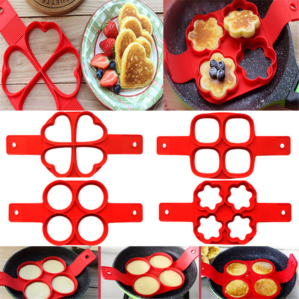 Silicone Non Stick Fantastic Egg Pancake Maker Ring Kitchen Baking Omelet Moulds Flip cooker Egg Ring Mold