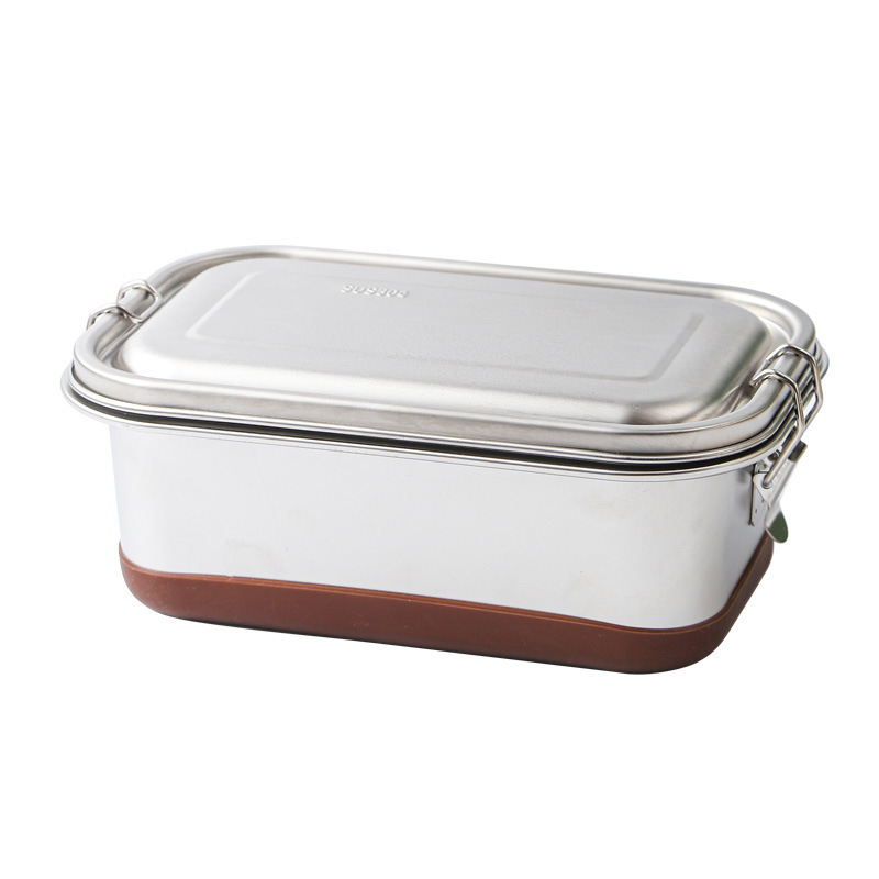 Stainless Steel Lunch Box Layered Leakproof Lunchbox With Clip Locks for Kids Adults Bento Containers for Work