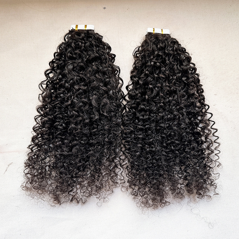 Wholesale vendor raw vietnamese hair wavy and curly double drawn tape ins hair extensions