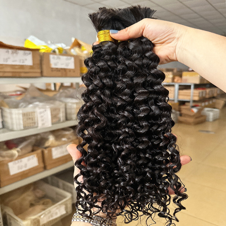 Kinky Curly Human Hair Bulk For Braiding Brazilian Hair Weaving No Weft Afro Kinky Curly Bundles Extensions