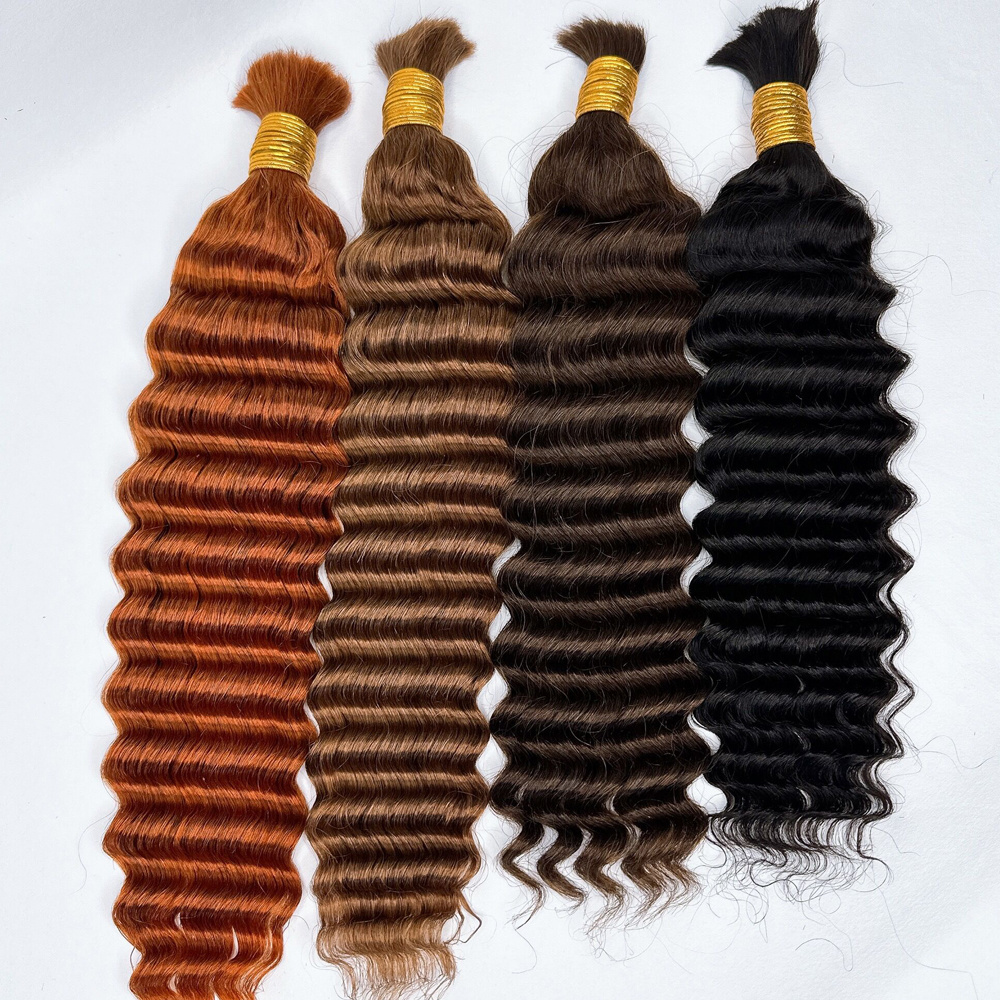 100% Human Braiding Hair for Boho Braids Bulk Raw Virgin Hair No Weft Micro Wet And Wave Braiding Human Hair