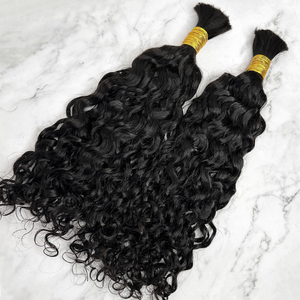 bulk human curly braiding hair no weft burmese curly bundles raw 100% human hair extensions