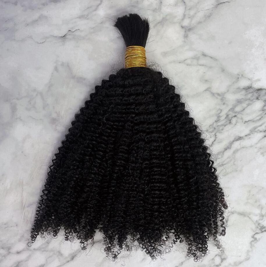 No weft 100% human hair braids Afro kinky curly twist braiding hair for black women