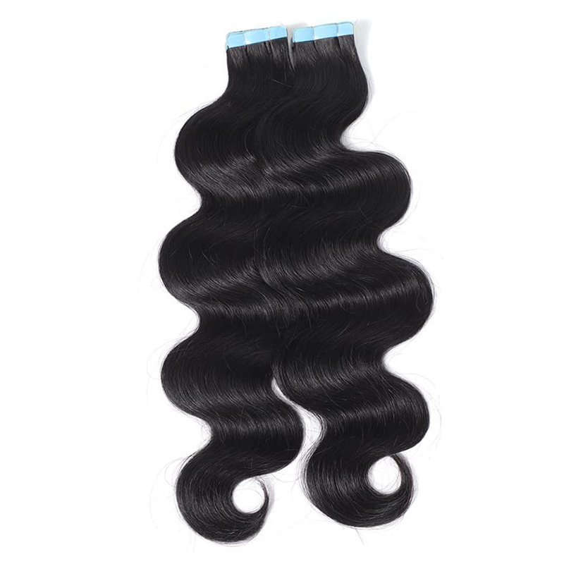 Wholesale vendor raw vietnamese hair wavy and curly double drawn tape ins hair extensions