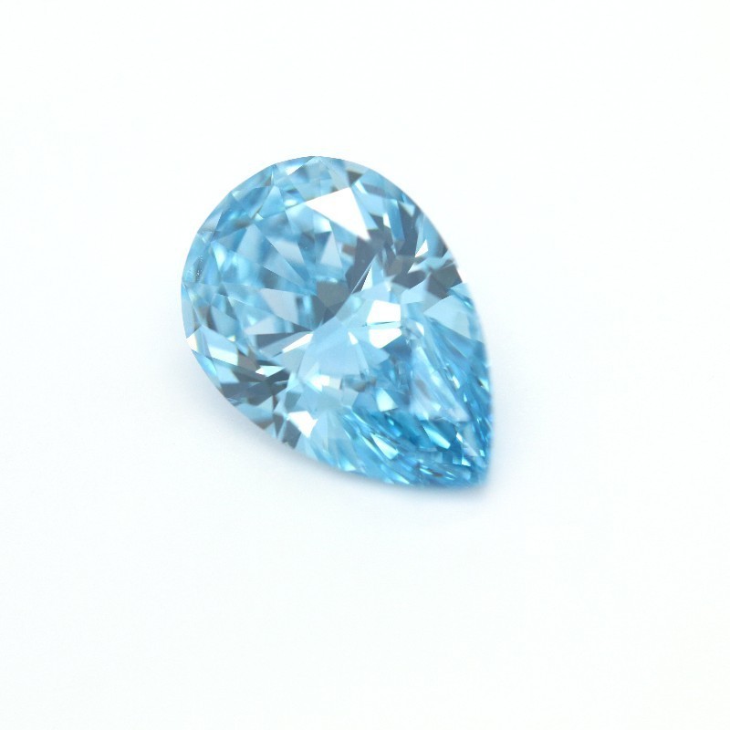 Goldleaf Factory Price Blue Color Lab Grown Diamond Pear Cut HPHT CVD Lab Created Loose Diamond For Engagement Ring