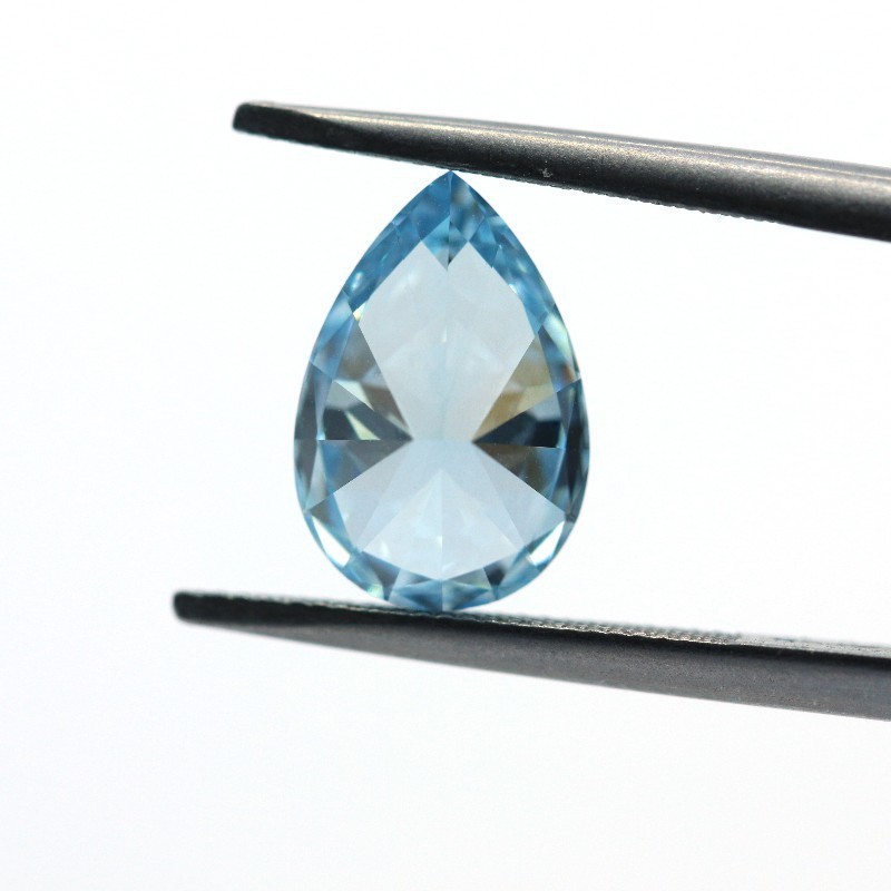 Goldleaf Factory Price Blue Color Lab Grown Diamond Pear Cut HPHT CVD Lab Created Loose Diamond For Engagement Ring