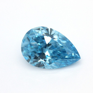 Goldleaf Factory Price Blue Color Lab Grown Diamond Pear Cut HPHT CVD Lab Created Loose Diamond For Engagement Ring