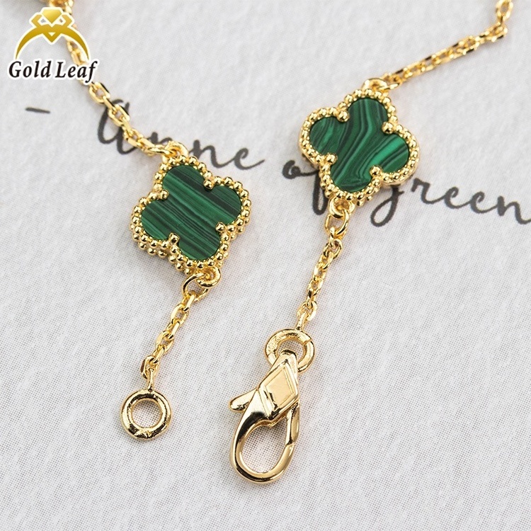 Goldleaf 18k Gold Plated 925 Sterling Silver Four Leaf Clover Bracelet Classic Design Link Chain 4 Leaf Bracelet S925 Jewelry