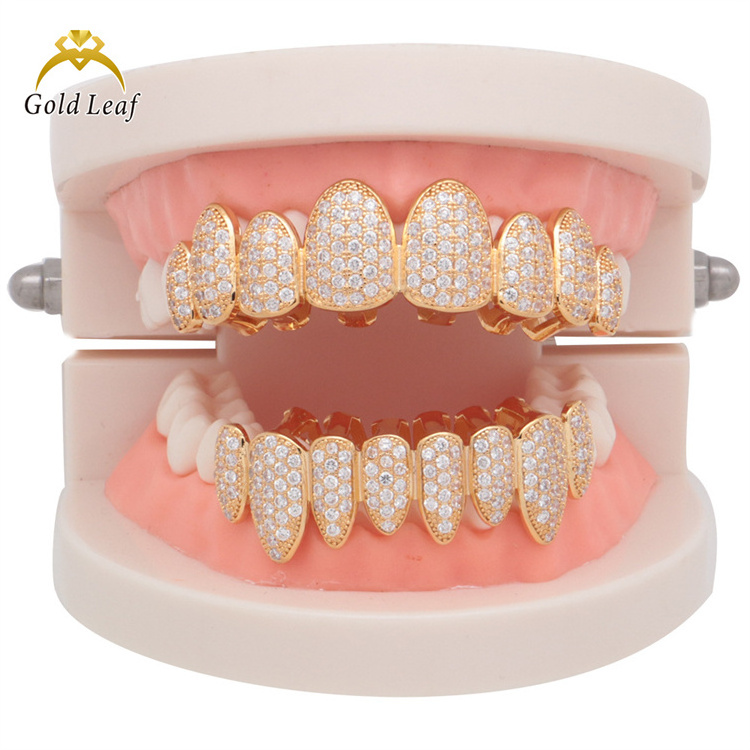 Goldleaf Hip hop Jewelry mold kit de dent VVS moissanite ZIRCON iced out Gold grills teeth grillz