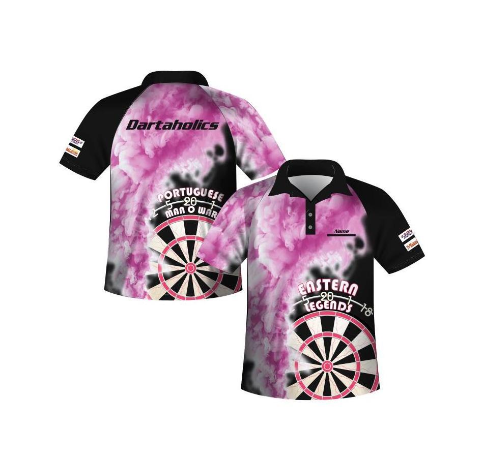 Free sample custom Optional Chest Pocket  darts jersey Polo, Round or V-Neck Dart shirts