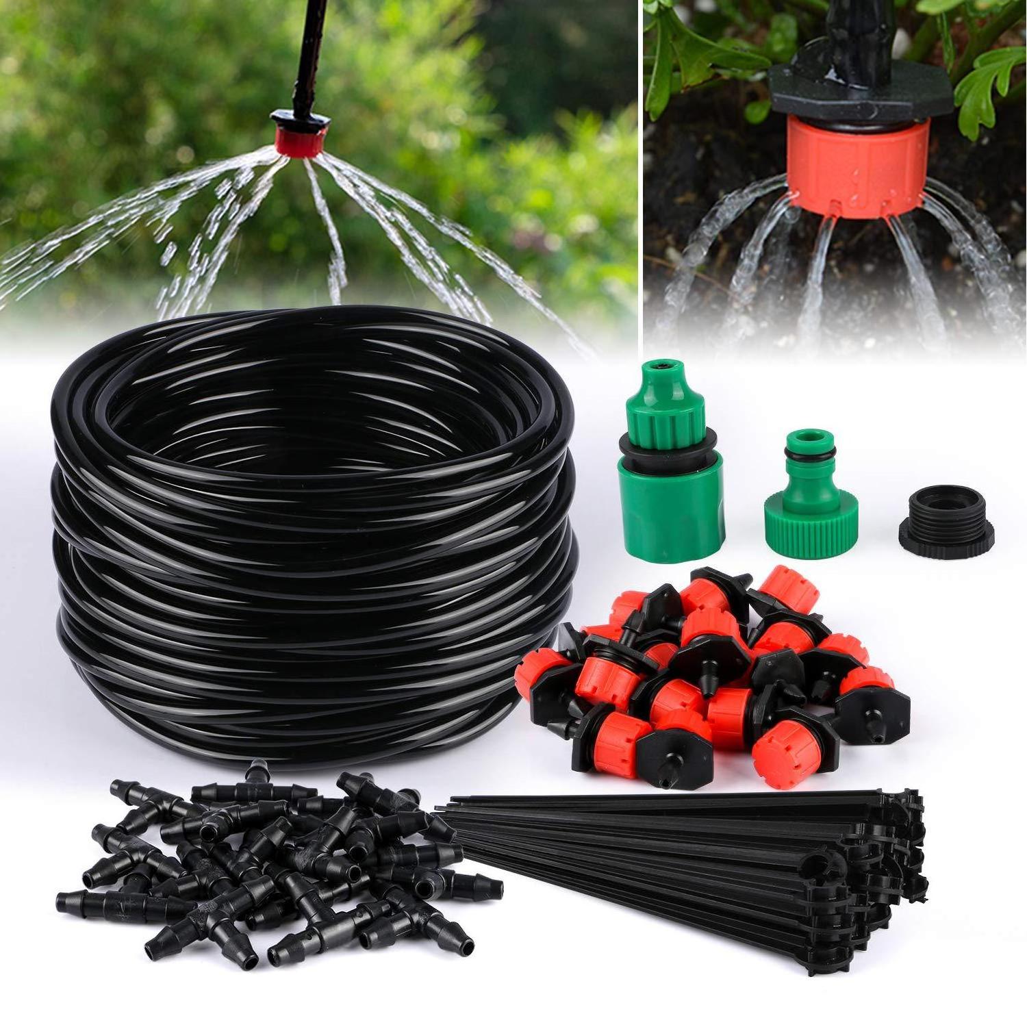 Garden Drip Irrigation Kit 5- 25m DIY Irrigation System With Adjustable Nozzle Automatic Micro Irrigation Tubing Kits