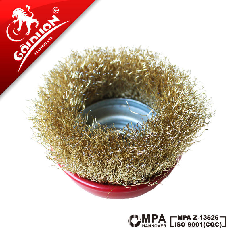 GOLDLION Industrial Stainless Steel Wire Brush Custom Crimped Mini Steel Brush and Grinder Cup for Drill for Wire Polishing