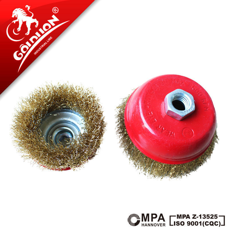 GOLDLION Industrial Stainless Steel Wire Brush Custom Crimped Mini Steel Brush and Grinder Cup for Drill for Wire Polishing