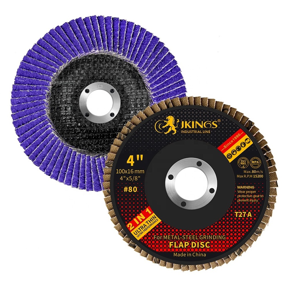 T27 Stainless Steel Polishing Wheels Fused Alumina Zirconia Fillet Weld Upgraded Abrasive Cloth Flap Disc Type Flat Wheel Design