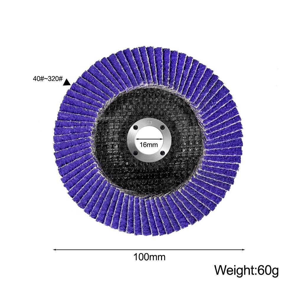 T27 Stainless Steel Polishing Wheels Fused Alumina Zirconia Fillet Weld Upgraded Abrasive Cloth Flap Disc Type Flat Wheel Design